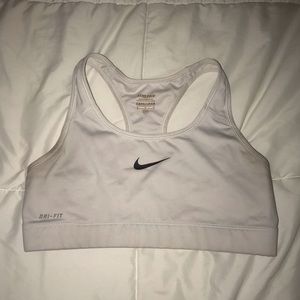 White Nike sports bra